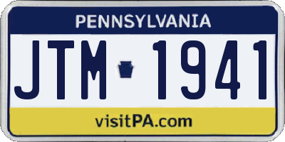 PA license plate JTM1941
