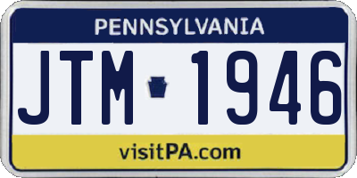 PA license plate JTM1946