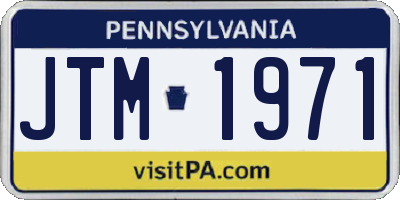 PA license plate JTM1971