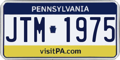 PA license plate JTM1975