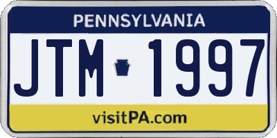 PA license plate JTM1997