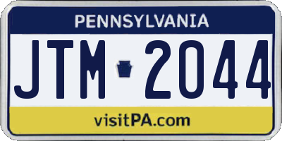 PA license plate JTM2044