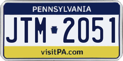 PA license plate JTM2051