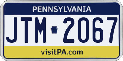 PA license plate JTM2067