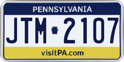PA license plate JTM2107