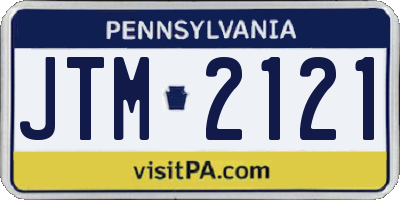 PA license plate JTM2121