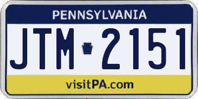 PA license plate JTM2151