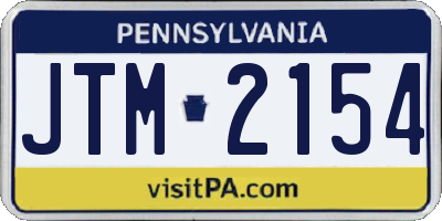 PA license plate JTM2154