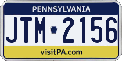 PA license plate JTM2156