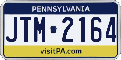 PA license plate JTM2164