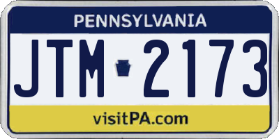PA license plate JTM2173