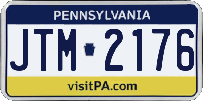 PA license plate JTM2176