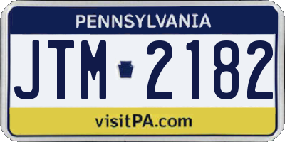 PA license plate JTM2182