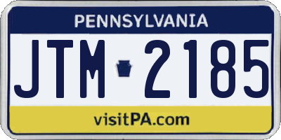 PA license plate JTM2185
