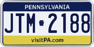 PA license plate JTM2188