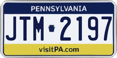 PA license plate JTM2197
