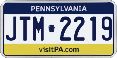 PA license plate JTM2219