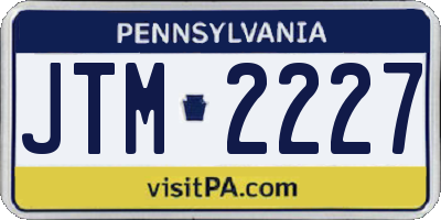 PA license plate JTM2227