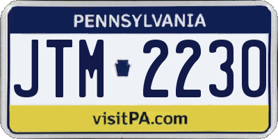 PA license plate JTM2230