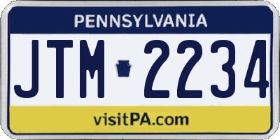 PA license plate JTM2234