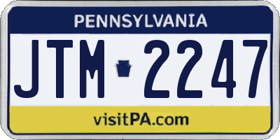 PA license plate JTM2247