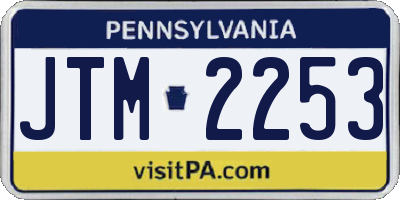 PA license plate JTM2253