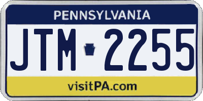 PA license plate JTM2255