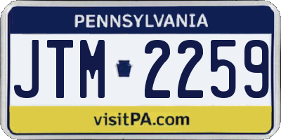 PA license plate JTM2259
