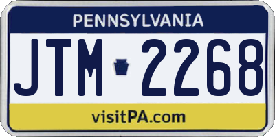 PA license plate JTM2268