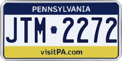 PA license plate JTM2272
