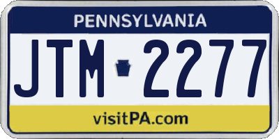 PA license plate JTM2277
