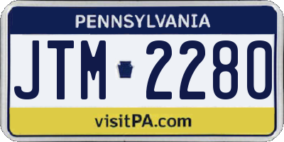 PA license plate JTM2280