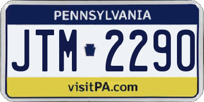 PA license plate JTM2290