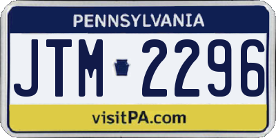 PA license plate JTM2296