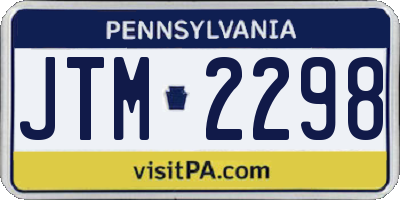 PA license plate JTM2298