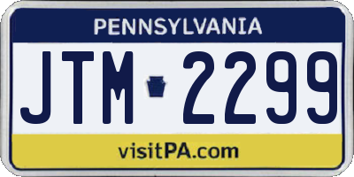 PA license plate JTM2299