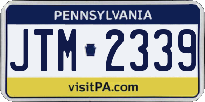 PA license plate JTM2339