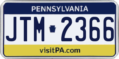 PA license plate JTM2366