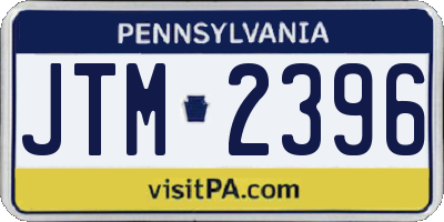 PA license plate JTM2396