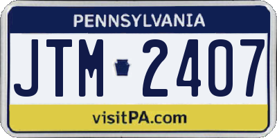 PA license plate JTM2407