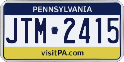 PA license plate JTM2415