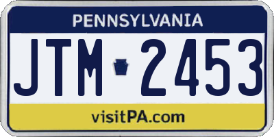 PA license plate JTM2453