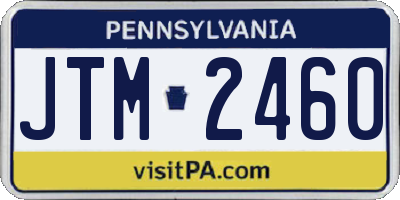 PA license plate JTM2460