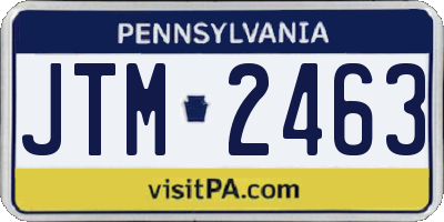 PA license plate JTM2463