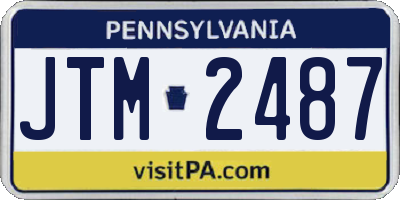 PA license plate JTM2487