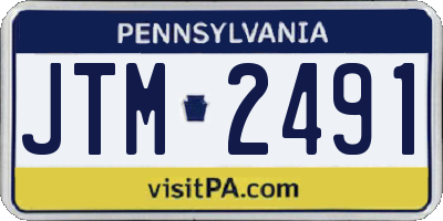 PA license plate JTM2491