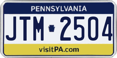 PA license plate JTM2504