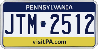 PA license plate JTM2512