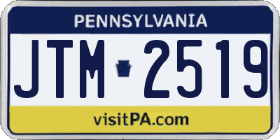 PA license plate JTM2519