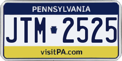 PA license plate JTM2525